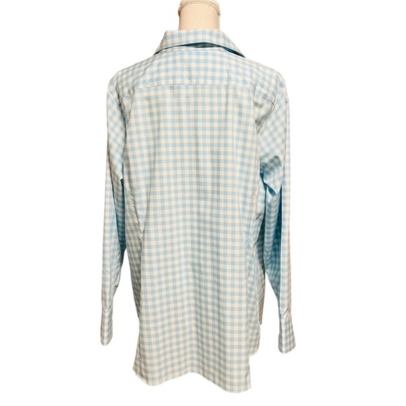 LANDS’ END WOMENS PRETTY BABY BLUE AND WHITE CHECKERED BUTTONED DOWN SHIRT SZ 20 - Picture 3 of 9